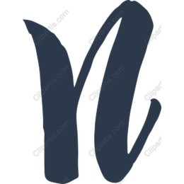 Hand-Lettered N in Modern Calligraphy Style