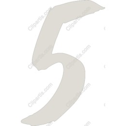 Artistic Number 5 Brush Stroke