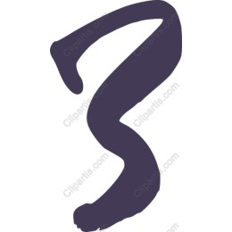 Stylized Brushstroke Number '3'