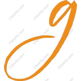 Vibrant Orange Letter 'J'