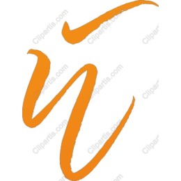 Vibrant Orange Brushstroke Letter 'W'