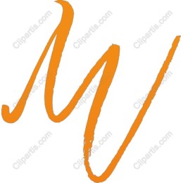 Stylized Letter M in Orange