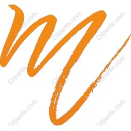 Orange Brushstroke Letter M
