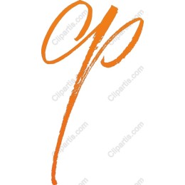 Artistic Orange P Brushstroke