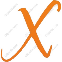Elegant Orange Letter X