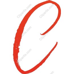Artistic Red Letter C Brushstroke
