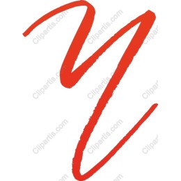 Bold Red Hand-Drawn Y