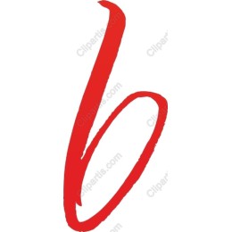 Elegant Red Cursive Letter b