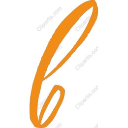 Elegant Hand-Drawn Cursive C in Orange