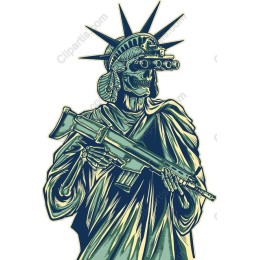 Edgy Statue of Liberty with Assault Rifle