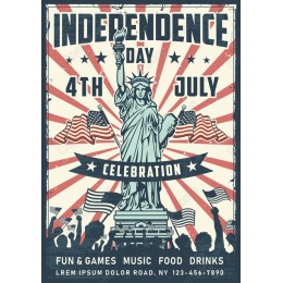 Independence Day Celebration with Statue of Liberty