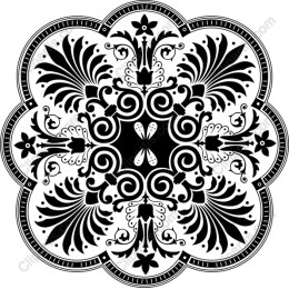 Intricate Black and White Floral