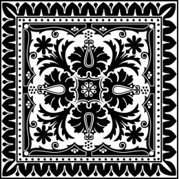 Intricate Black and White Floral