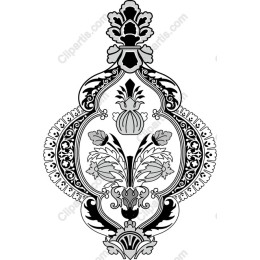 Elegant Black and White Floral Ornament