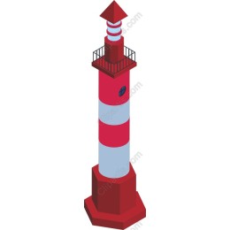 Vibrant Red and White Lighthouse