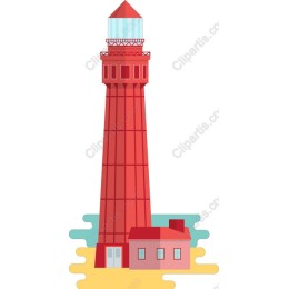 Vibrant Red Lighthouse