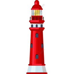 Vibrant Red Lighthouse