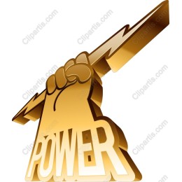 Golden Power: Lightning Bolt Fist Graphic