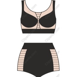 Stylish Black and Nude Lingerie Set