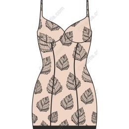 Stylish Leaf Pattern Dress
