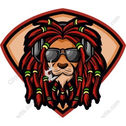 Stylish Lion with Dreadlocks