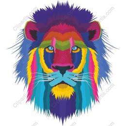 Colorful Lion Head