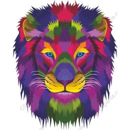 Vibrant Colorful Lion