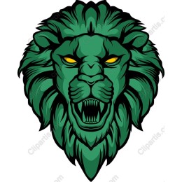 Fierce Green Lion Head