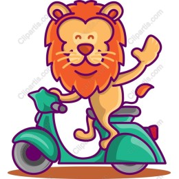 Lion on Scooter