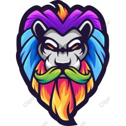 Vibrant Lion - Colorful