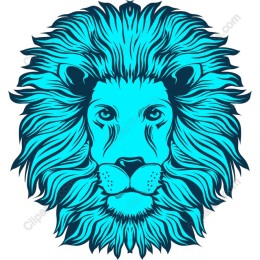 Vibrant Teal Lion Head