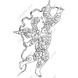 Whimsical Swirling Cherub