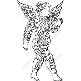 Whimsical Angel Line Art