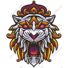 Regal Lion Head with Crown