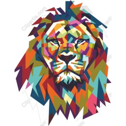 Geometric Lion Head