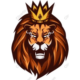 Majestic Lion Head with Crown
