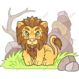 Playful Cartoon Lion