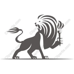 Majestic Lion with Torch