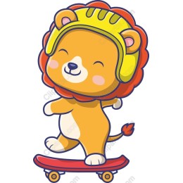 Playful Lion Skateboard