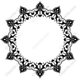 Elegant Black and White Floral Circular Ornament