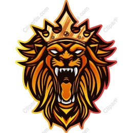 Majestic Lion Head with Crown