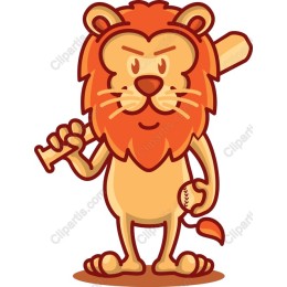 Cheerful Lion Baseball Player