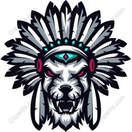 Fierce Lion Head with Feather Headdress