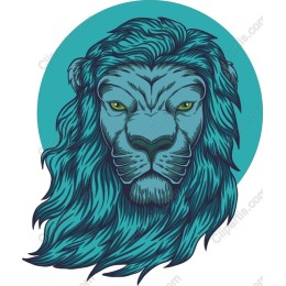 Majestic Teal Lion Head