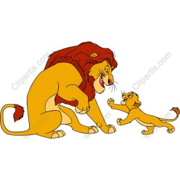 Lion Family Playful Bond