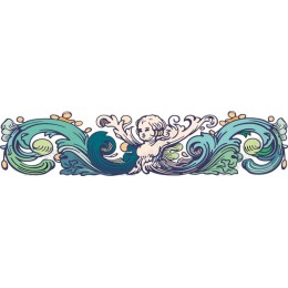 Whimsical Cherub with Waves