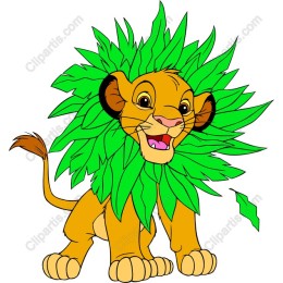 Playful Lion with Leafy Mane