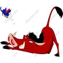 Playful Wild Boar and Butterfly