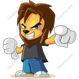 Playful Cartoon Lion Character