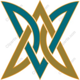 Teal and Gold Geometric Knot
